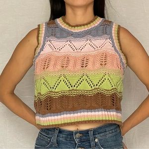 Zara crochet knit sleeveless vest top